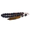 Brown Obsidian Greek Worry Beads Komboloi Meander Silver Spacer