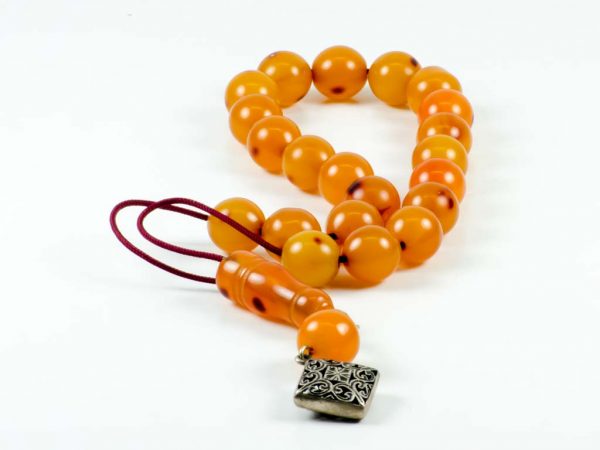 Vintage Orange Mastic Worry Beads Greek Komboloi Sudurus