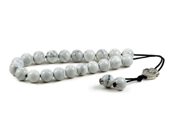 Natural White Gray Howlite Gemstone Greek Worry Beads Komboloi