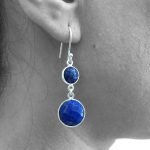 Faceted Lapis Lazuli Gemstone Dangle Drop Earrings 925 Sterling Silver