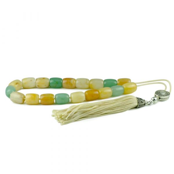 Green & Yellow Aventurine Gemstone Greek Worry Beads Komboloi