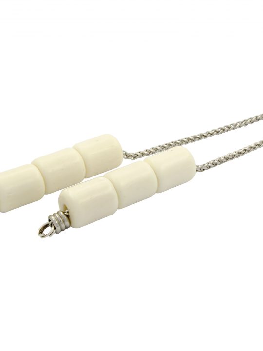 Stainless Steel Chain White Camel Bone Greek Worry Beads Begleri