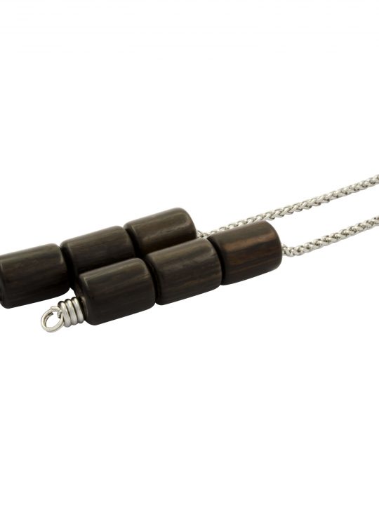 Stainless Steel Chain Black Wood Ebony Beads Greek Worry Beads Begleri